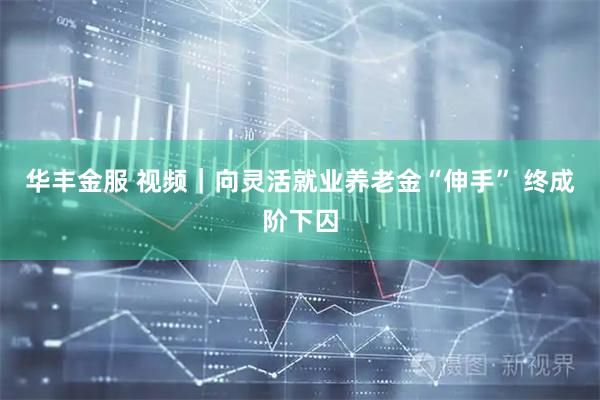 华丰金服 视频｜向灵活就业养老金“伸手” 终成阶下囚
